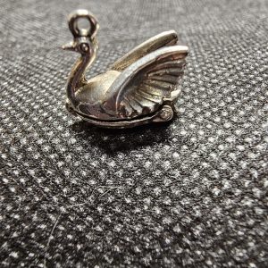 Lovely Silver Swan with Ballet Dancer hidden inside Charm