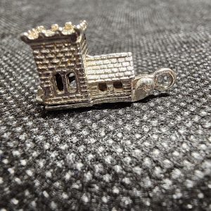 Lovely Silver Church Charm with couple marrying inside