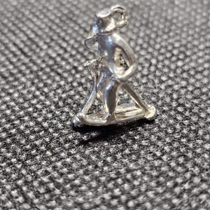 Silver Skier Charm