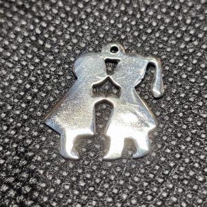 Silver Boy and Girl Kissing Charm