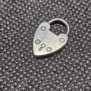 Silver Heart Padlock Charm