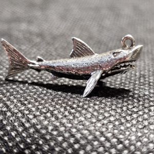 Large Silver Shark Charm