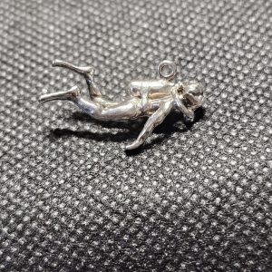 Large Silver Scuba Diver Charm