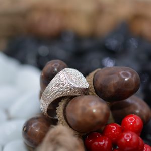 Large Bark Effect / Brutalist style Sterling Silver Ring