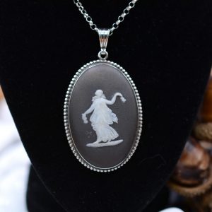 Large Sterling Silver Wedgewood Pendant (model 64F)