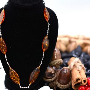 Sterling Silver Amber Necklace