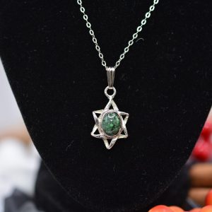 Lovely Maw Sit Sit (Jade-Albite) Pendant set in Star of David setting
